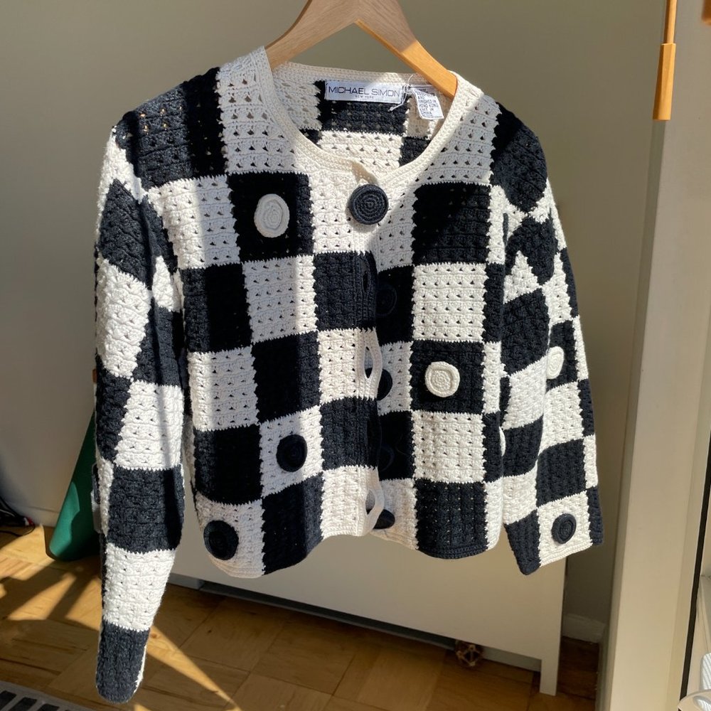 Vintage Michael Simon Checkerboard Sweater